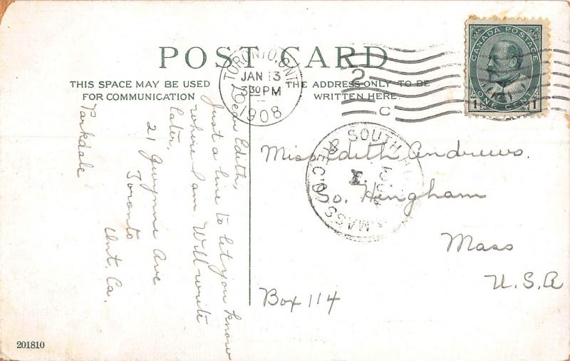 I.O.F. Temple, Bay and Richmond Streets, Toronto, Canada, Early Postcard, Used