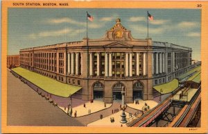 Vintage Boston Massachusetts Ma Postcard - South Station