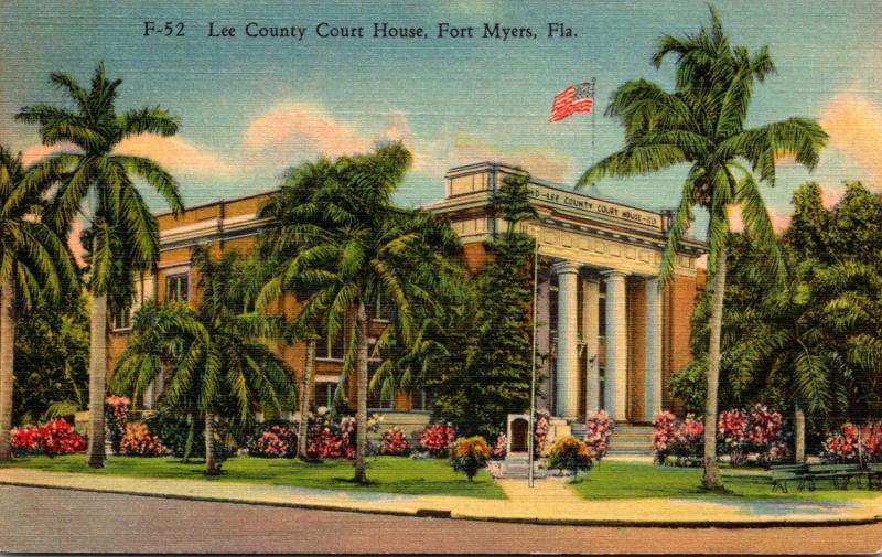 Florida Fort Myers Lee County Court House 1945 Curteich