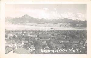 C12/ Livingston Montana Mt Real Photo RPPC Postcard c40s Railroad Depot Station