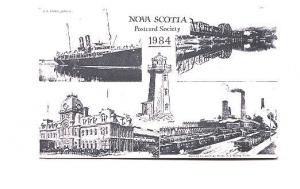 Collage, Ship, Train, Post Office, Bridge, Nova Scotia Postcard Society 1984
