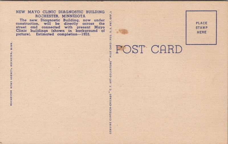 New Mayo Clinic Diagnostic Building Rochester Minnesota Postcard PC555