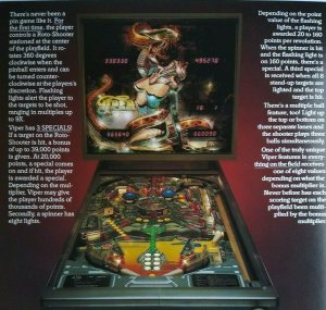 Viper Pinball Flyer Original NOS 1980 Fantasy Sci-Fi Retro Game Art 8.5 X 11