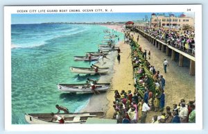 OCEAN CITY, NJ New Jersey ~ LIFE GUARD BOAT CREWS c1920s  Postcard