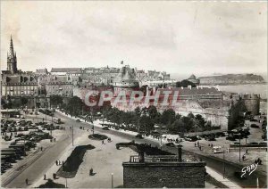 Modern Postcard Saint Malo I and V Overview and ramparts