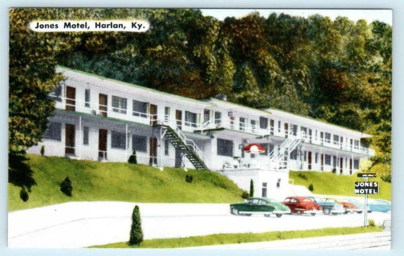 HARLAN, Kentucky KY  Roadside JONES MOTEL c1950s Cars  Postcard