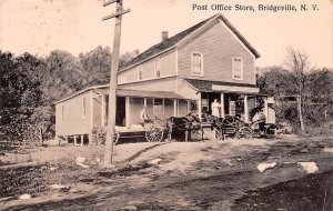 Bridgeville New York Post Office Store, B/W Lithograph Vintage Postcard U9410