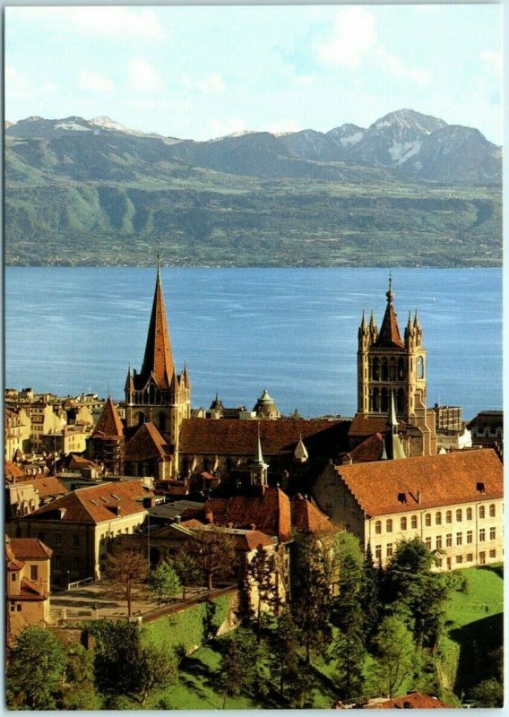 M-18552 The Cathedral and Alpes De Savoie Lausanne Switzerland