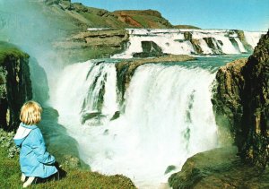 Postcard The Well .Known Gullfoss Golden Fall Waterfall Southwest Iceland
