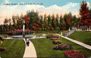 Illinois Peoria Glen Oak Park Sunken Garden 1919