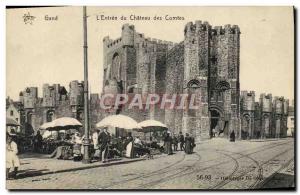 Old Postcard Ghent L & # 39entree the Castle of the Counts