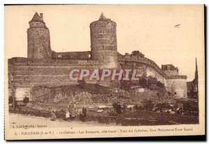 Old Postcard Fougeres Le Chateau ramparts West Coast Tour des Gobelins Melusi...