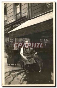 PHOTO CARD Paris House Reffet Cafetier and his dog