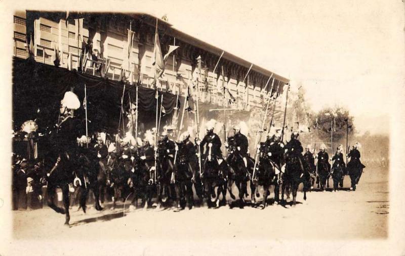 La Paz Bolivia Bolivian Cavalry Parade Real Photo Antique Postcard K107372