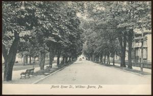 1908 Postcard NORTH RIVER STREET Wilkes-Barre, PA