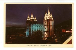 UT - Salt Lake City. Mormon Temple at Night