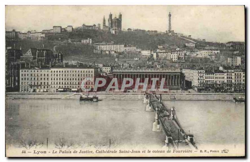 Old Postcard Lyon Courthouse Cathedrale St Jean