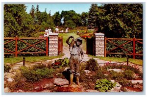 Winnipeg Manitoba Canada Postcard Assiniboine Park Boy Statue c1960's