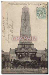 Postcard Old Army Bazeilles high monument to the memory of the dead soldiers ...
