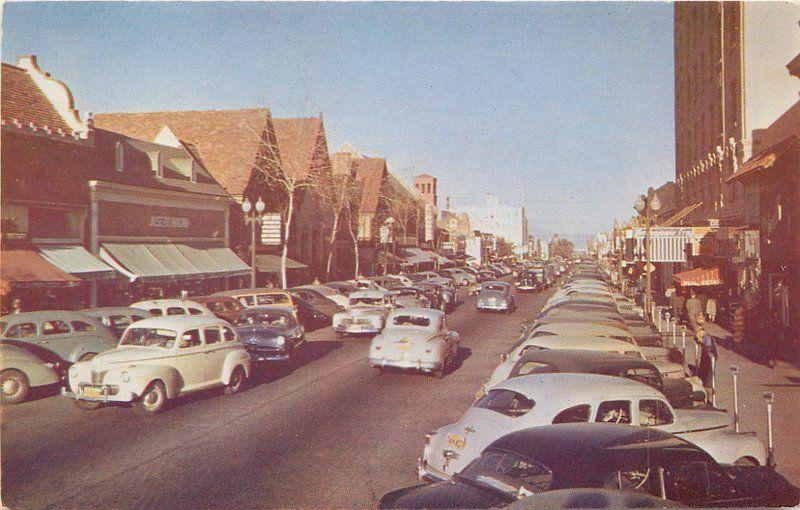 Autos Busy 3rd Avenue Postcard San Mateo California Roberts 12863