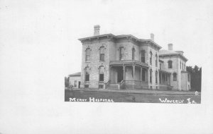 RPPC Mercy Hospital, Waverly, Iowa Bremer County 1907 Vintage Photo Postcard