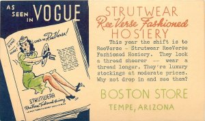 Postcard 1930s Arizona Tempe Boston Store Strutwear Hosiery undivided 23-13640