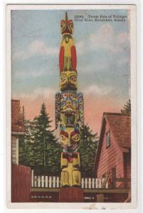 Totem Pole Thlinget Chief Kian Ketchikan Alaska 1920c postcard