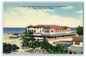 c1930's Pass-a-Grille Beach Hotel And Casino On Gulf Of Mexico Florida Postcard
