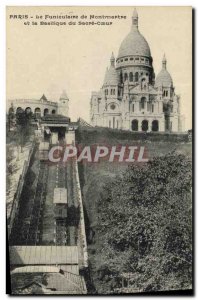 Old Postcard Paris The Montmartre Funicular and Sacred Heart Basilica