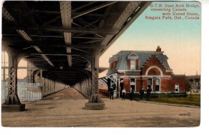 GTR Steel Arch Bridge, Toll Office Station, Niagara Falls, Ontario, Used 1916