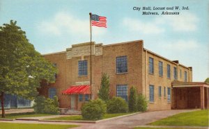Postcard City Hall, Locust and West 3rd Streets in Malvern, Arkansas~129900 