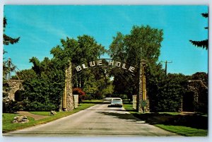 c1974 Castalia Ohio OH Vintage Postcard Entrance Blue Hole View Entrance Posted