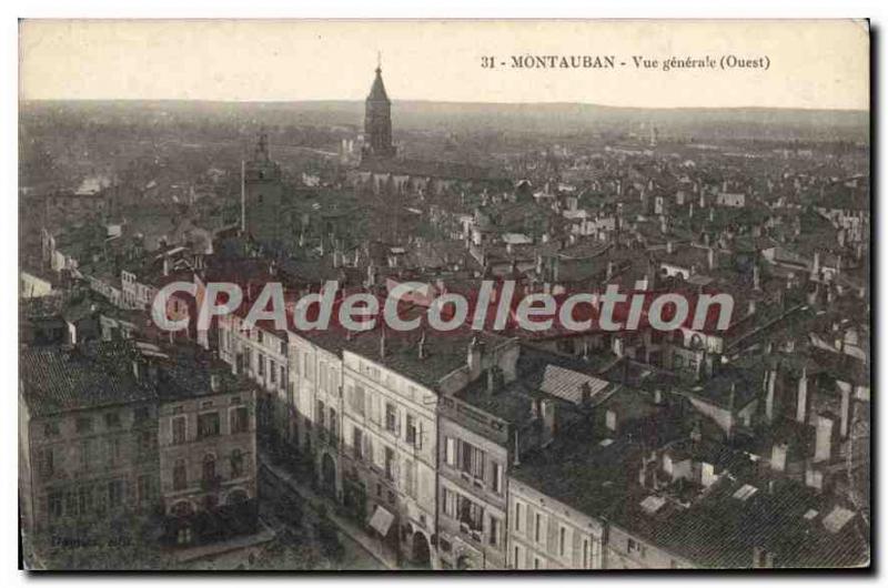 Old Postcard Montauban General view (West)