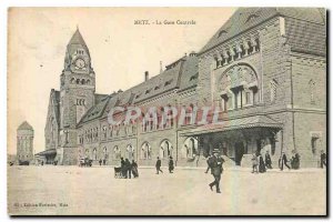 Old Postcard Metz Central Station