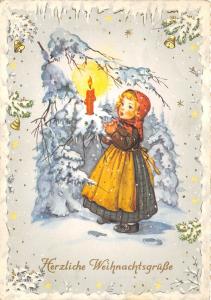 BG14968 candle fir branch bell  girl weihnachten christmas   germany