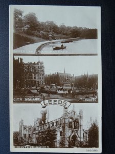 Yorkshire LEEDS 3 Image Multiview c1917 RP Postcard by W.R.& S.