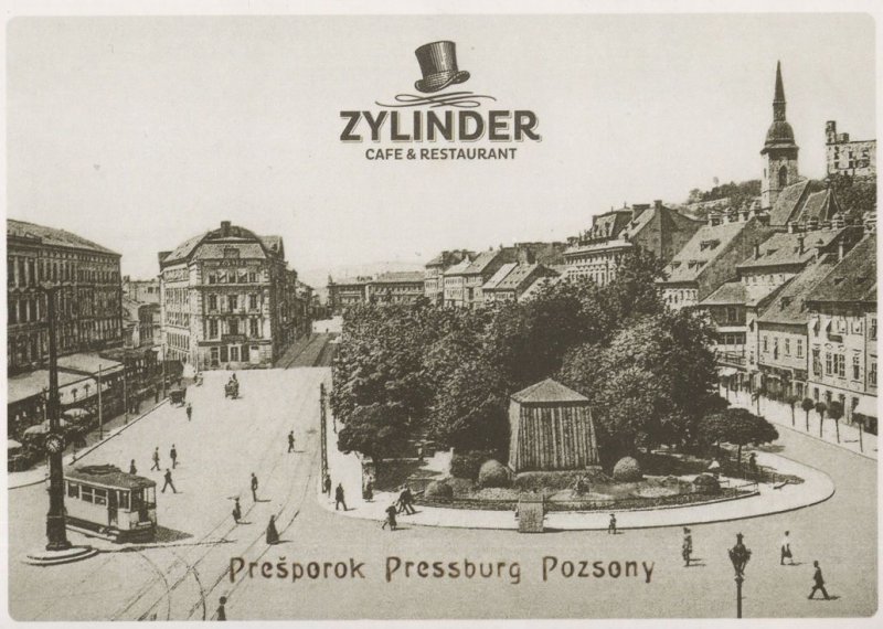 Zylinder Cafe & Restaurant Pressburg Slovakia Postcard