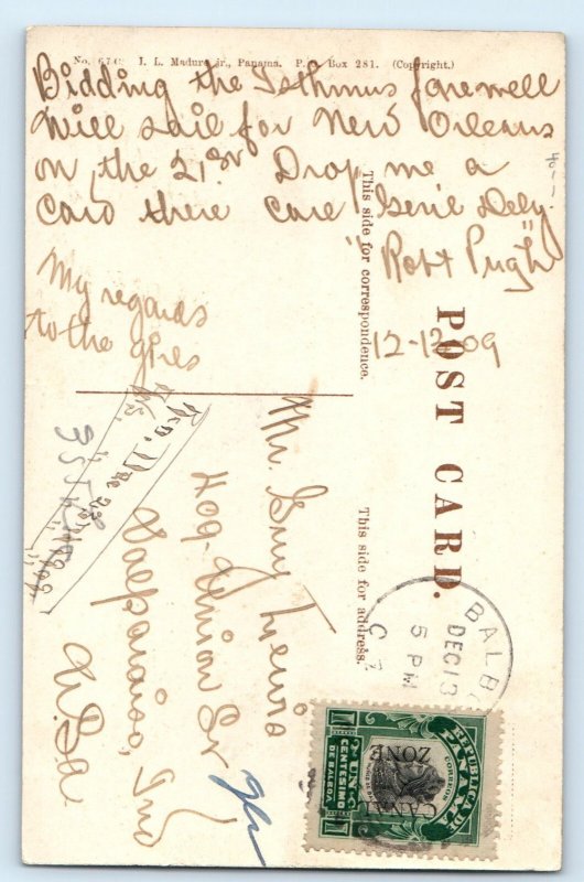 Panama Postcard Panama Postcard Central Avenue Canal Zone Overprint c1910