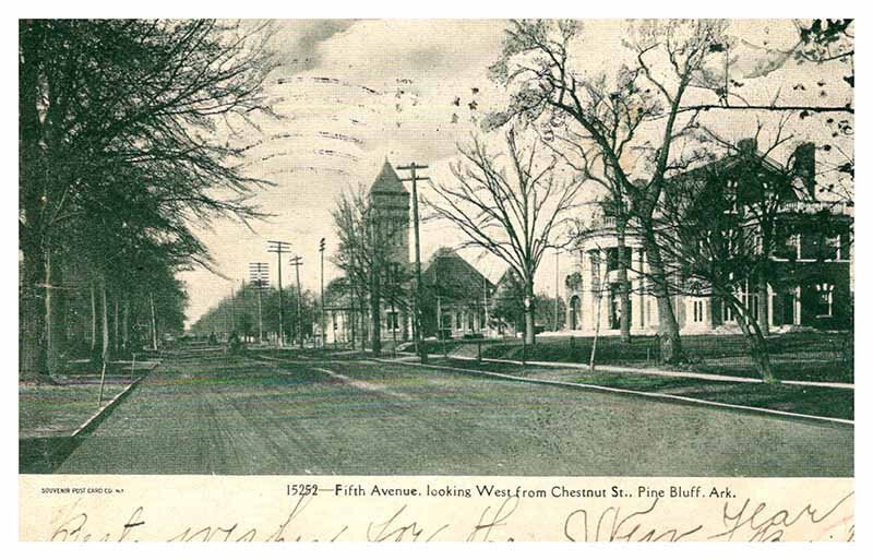 Postcard TOWER SCENE Pine Bluff Arkansas AR AQ9578