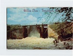 Postcard Willow Dam, Tomahawk, Wisconsin