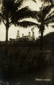 PC CPA SINGAPORE, MOSQUE JOHORE, Vintage REAL PHOTO Postcard (b19703)