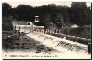 Old Postcard Chalons Sur Marne Dam on the Marne