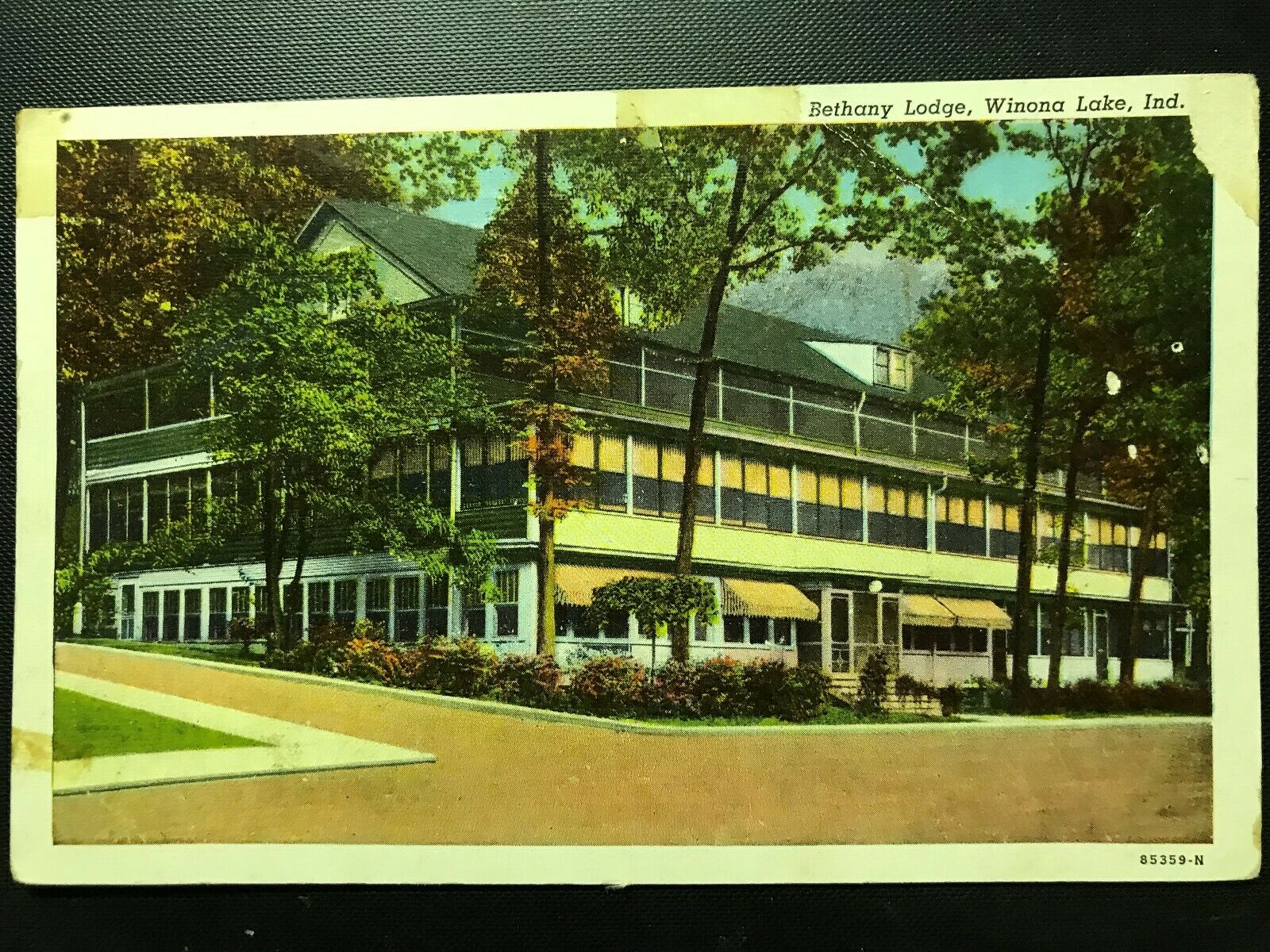Vintage Postcard 1949 Bethany Lodge Winona Lake Indiana Asia & Middle