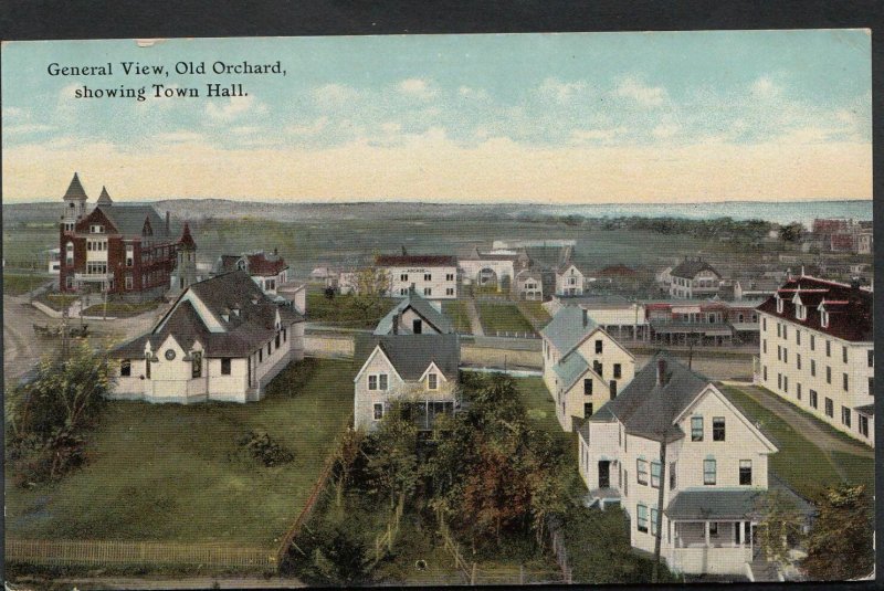 America Postcard - General View, Old Orchard, Showing Town Hall, Maine  MB2602