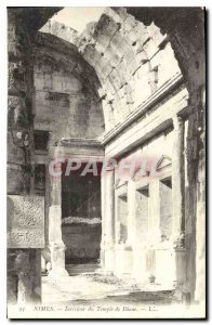 Postcard Old Nimes Interior of the Temple of Diana