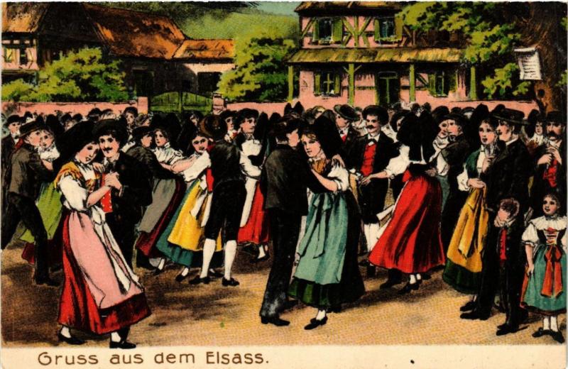 CPA AK Gruss aus dem Elsass - Folklore - Types (481515)