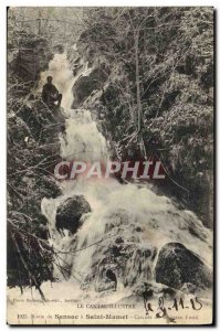 Old Postcard Route Sansac in Saint Mamet Cascade cold creek