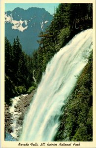 Mt Rainier National Park Washington WA Narada Falls Paradise River Postcard 