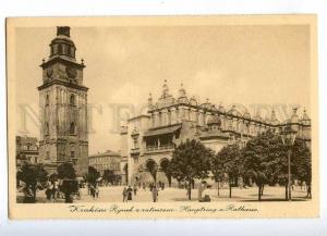 192381 POLAND KRAKOW Market and Town Hall Vintage postcard