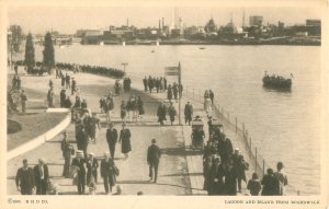 Chicago Expo Lagoon and Boardwalk Black & White Postcard